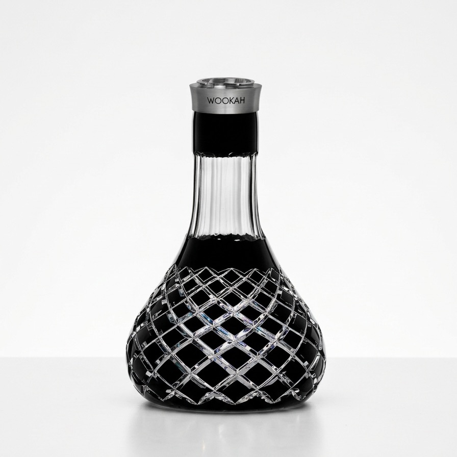 Premium Hand-Cut Crystal Hookah Base – Luxury Diamond-Cut Shisha Vase