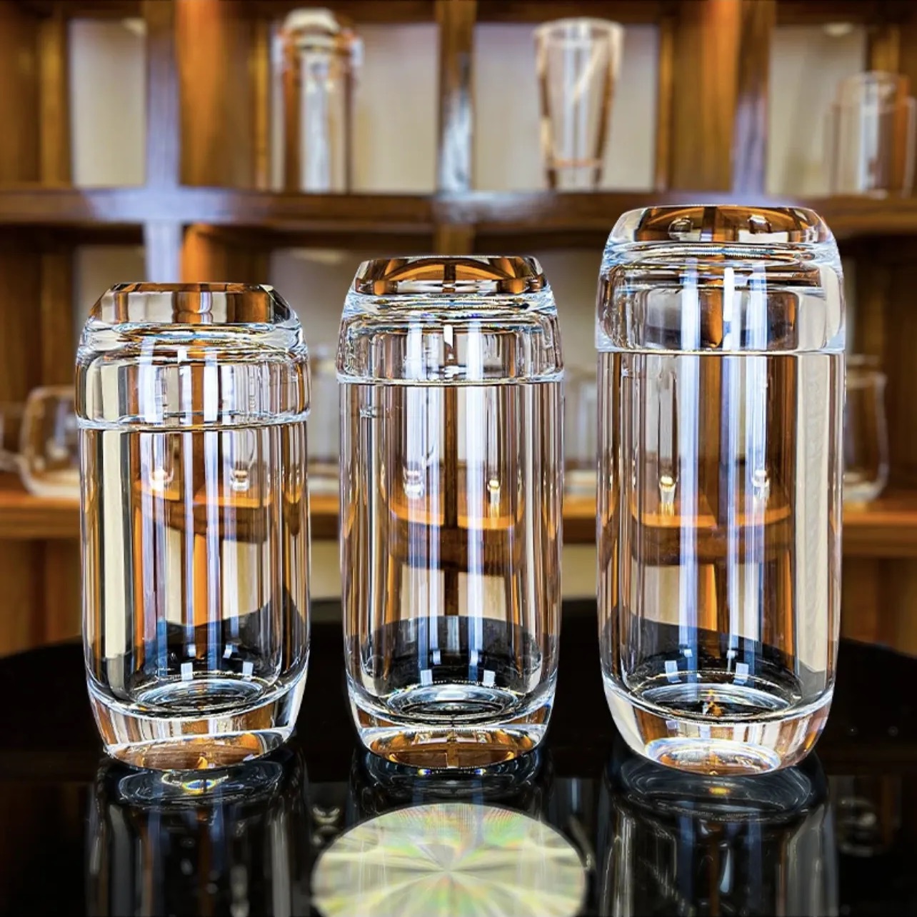 Crystaltells Handmade Natural Quartz Crystal Glass with Cup Lip 260ml 350ml 450ml Gift Package