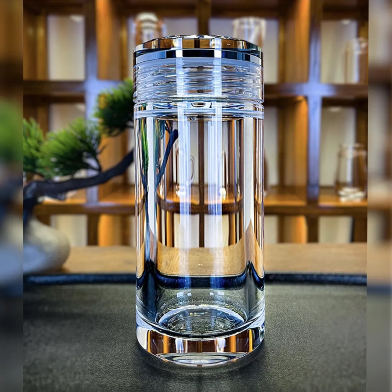 Crystaltells Handmade Natural Quartz Crystal Glass with Lid Tea Strainer 260ml 300ml 400ml Gift Package-Crystaltells