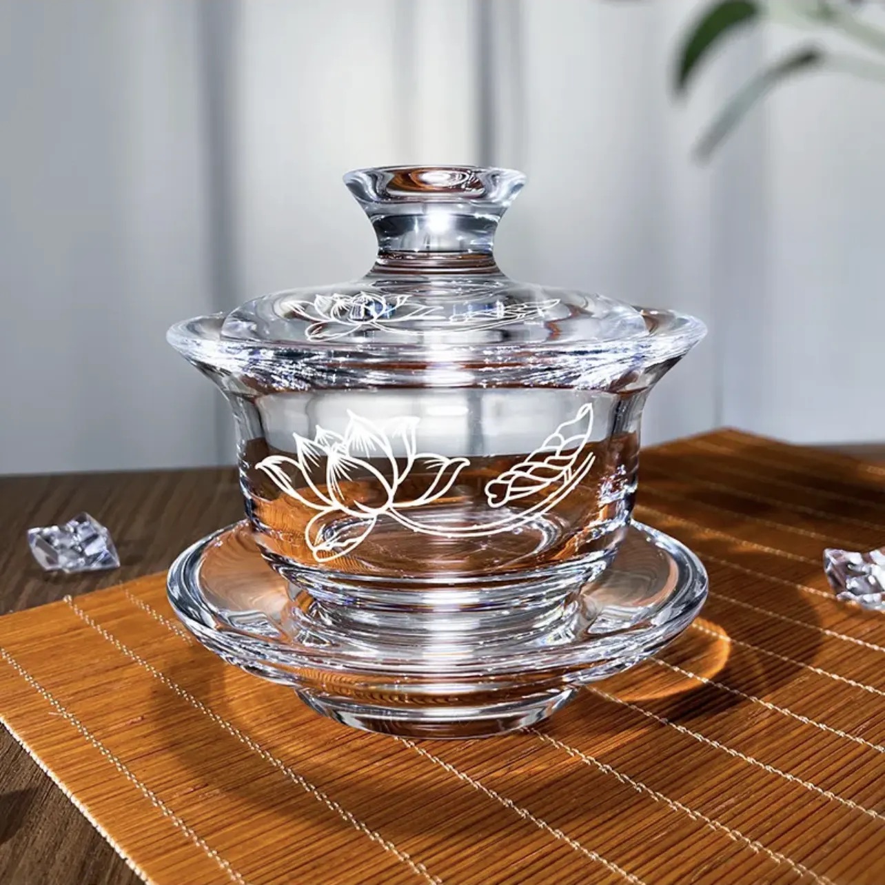 Crystal Glass With Lip Bamboo