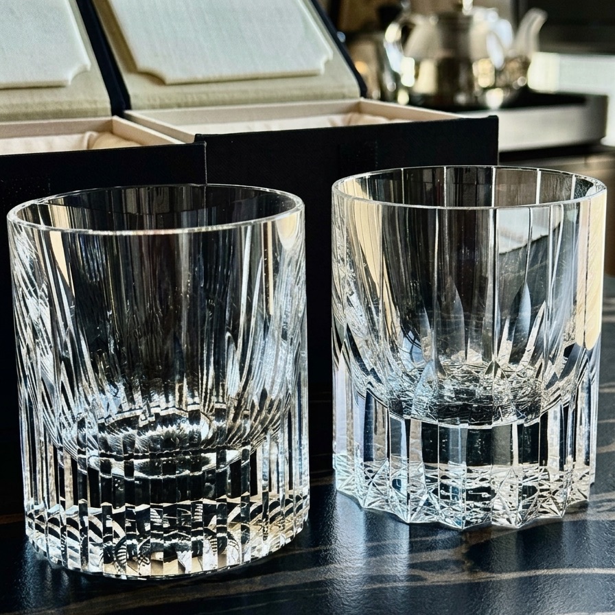 Premium Hand-Cut Crystal Whiskey Glass | Lead-Free Artisan Rocks Glass for Bourbon & Spirits