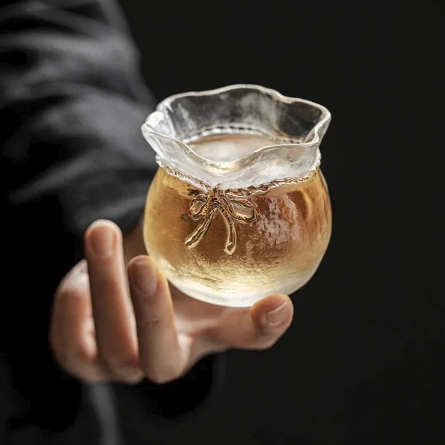 Premium Frosted Crystal Fortune Bag Teacup | 120ml Master Tasting Cup for Gongfu Tea Ceremony