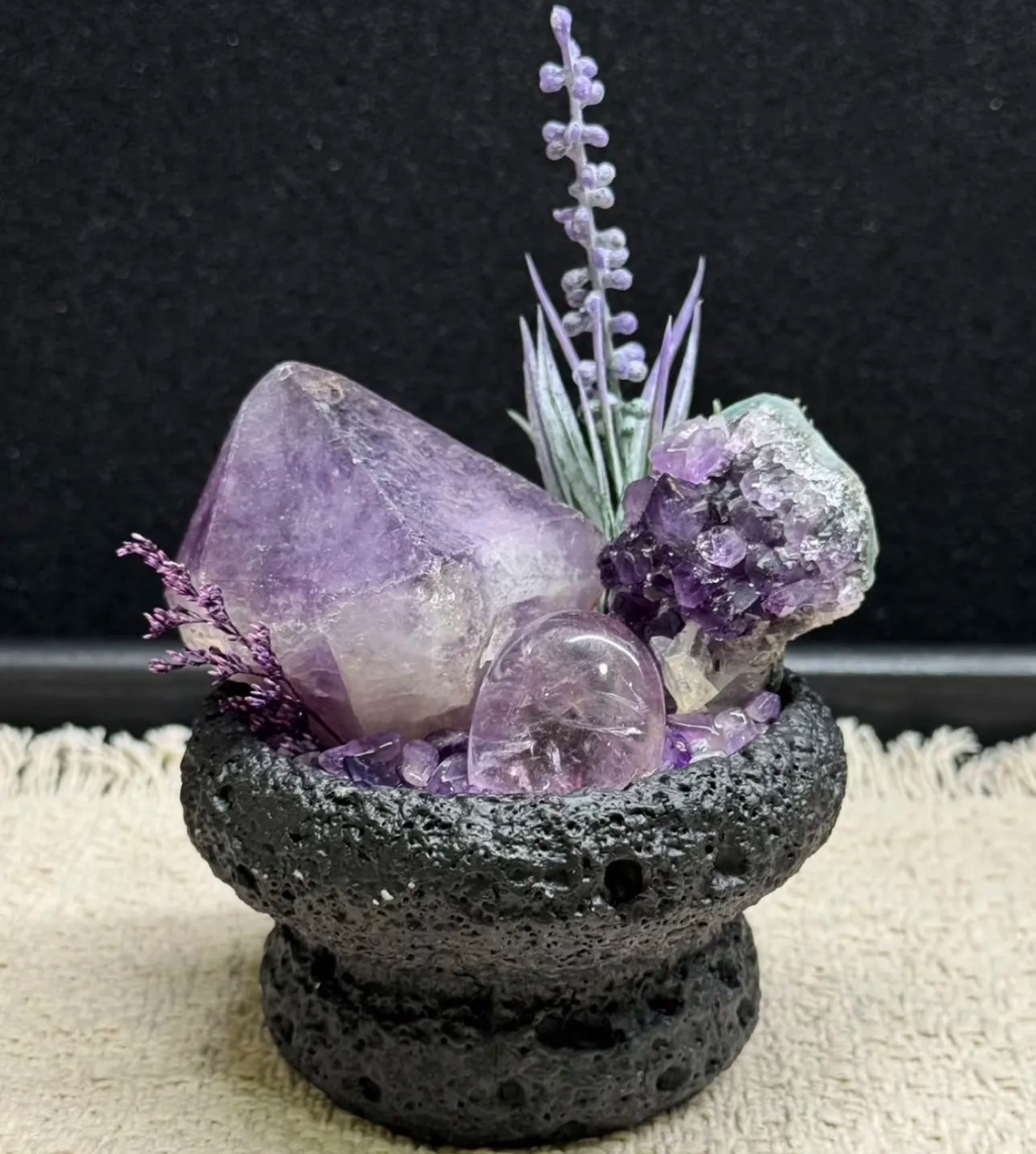 Natural Amethyst Wand Raw Stone | Amethyst Cluster | High-Transparency Amethyst Tumbled Stones Energy Bowl-Crystaltells