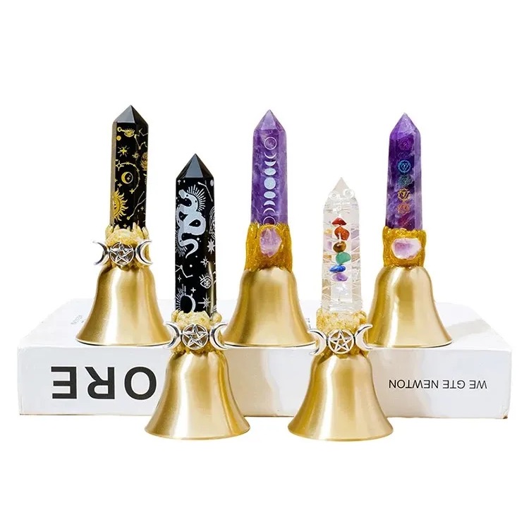 Natural Crystal Single Point Tower Magic Wishing Bell