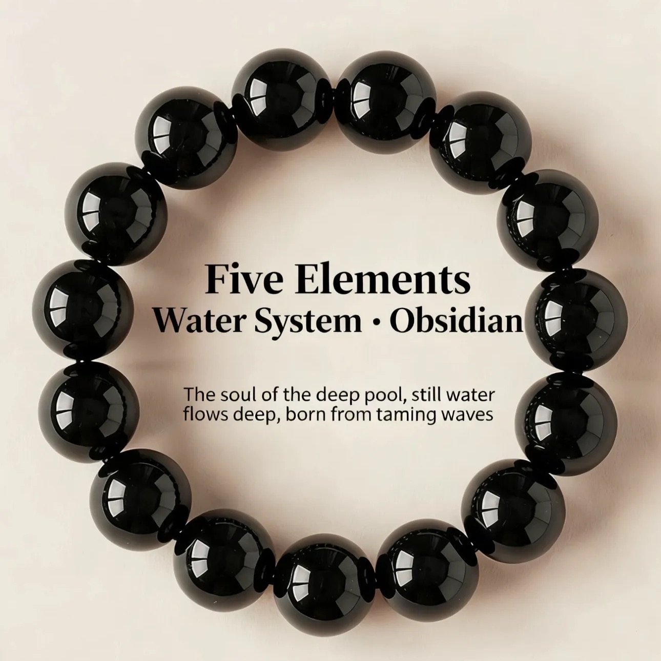 Natural Black Obsidian Bracelet – Elegant Healing Energy Beads