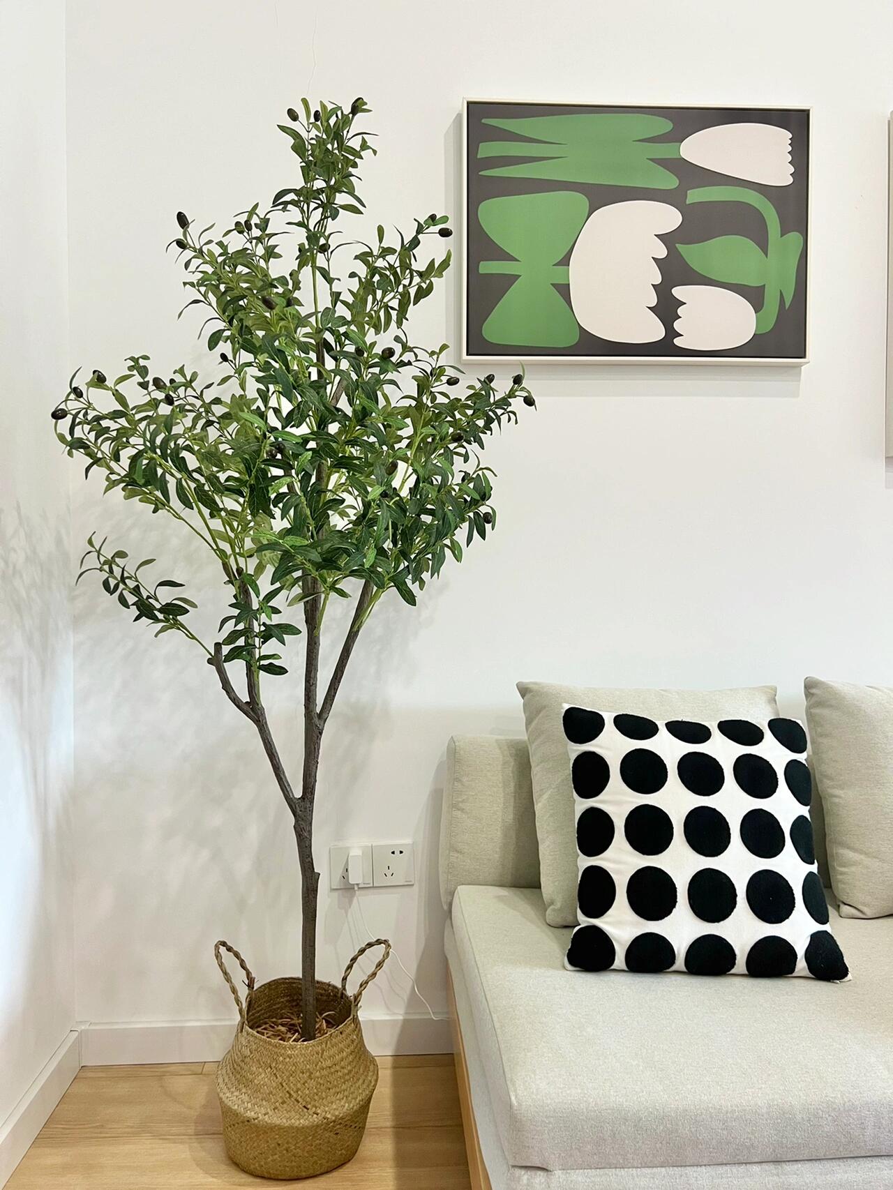 Large Artificial Olive Tree in Pot – Faux Potted Plant for Indoor Home Decor