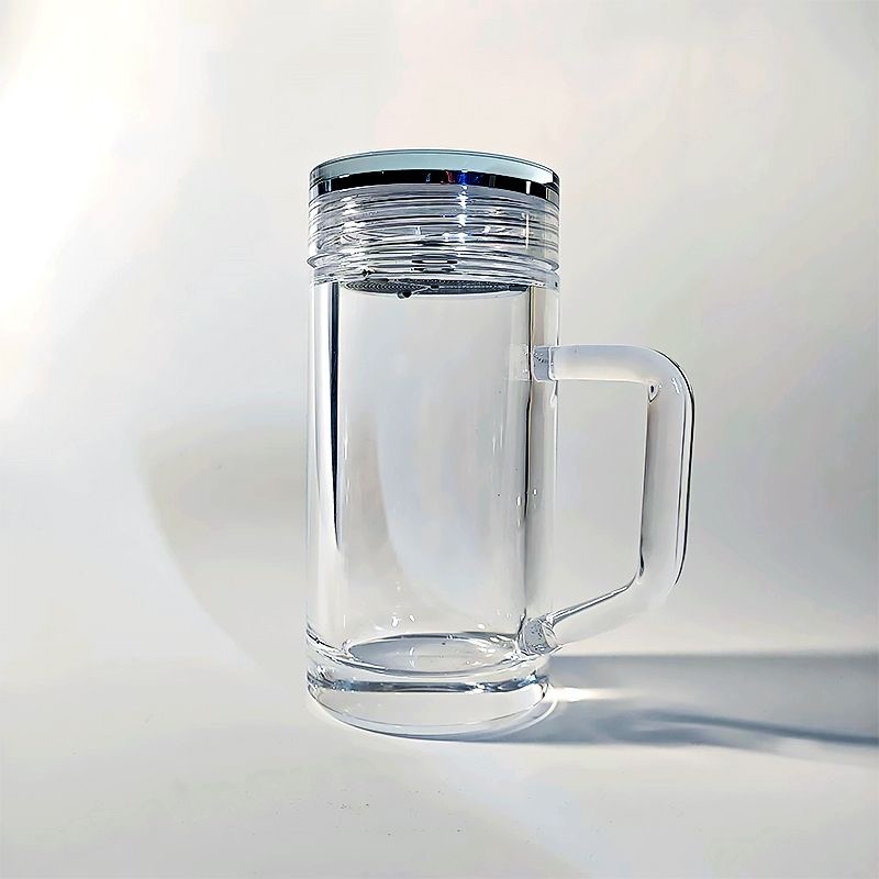 Crystaltells Handmade Natural Quartz Crystal Glass 400ml, Sealed, with Handle, Gift Package