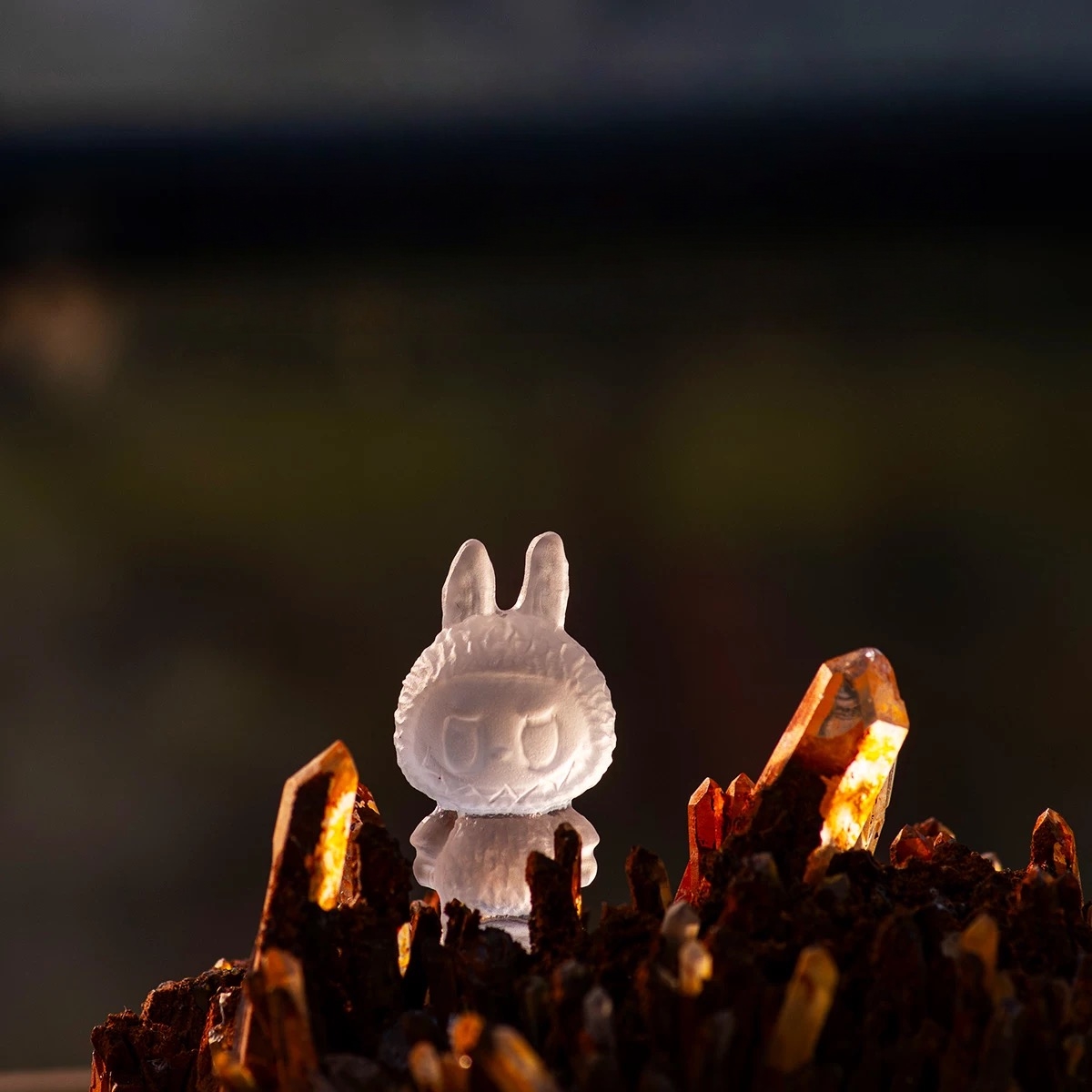 Labubu White Crystal Energy Toy – Pendant & Ornament