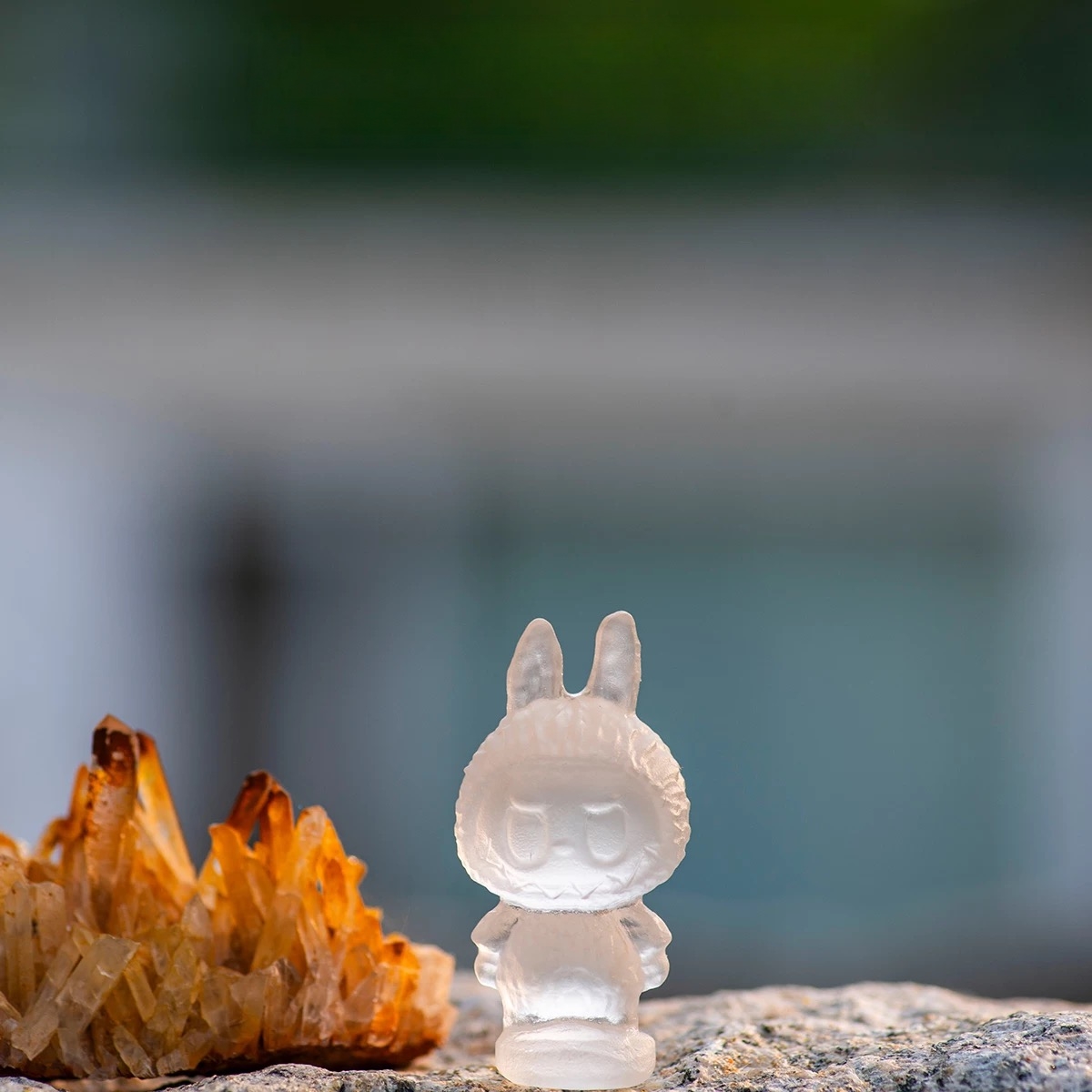 Labubu White Crystal Energy Toy – Pendant & Ornament