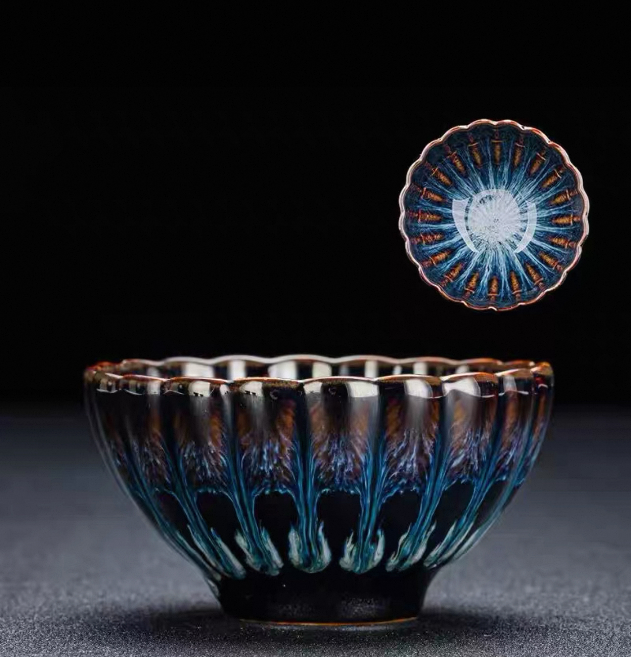 Handcrafted Jian Zhan Master Cup – Blue Glaze Ceramic Tea Cup