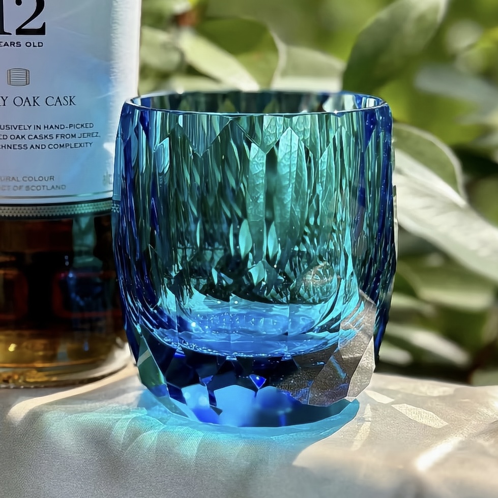 K9 Crystal Whiskey Glass – 80-Facet Diamond Cut Crystal Tumbler