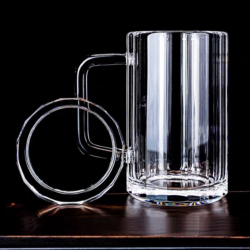 400ml 500ml Hand-Polished Raw Crystal Mug – Thickened Design for Beer, Coffee, and More
