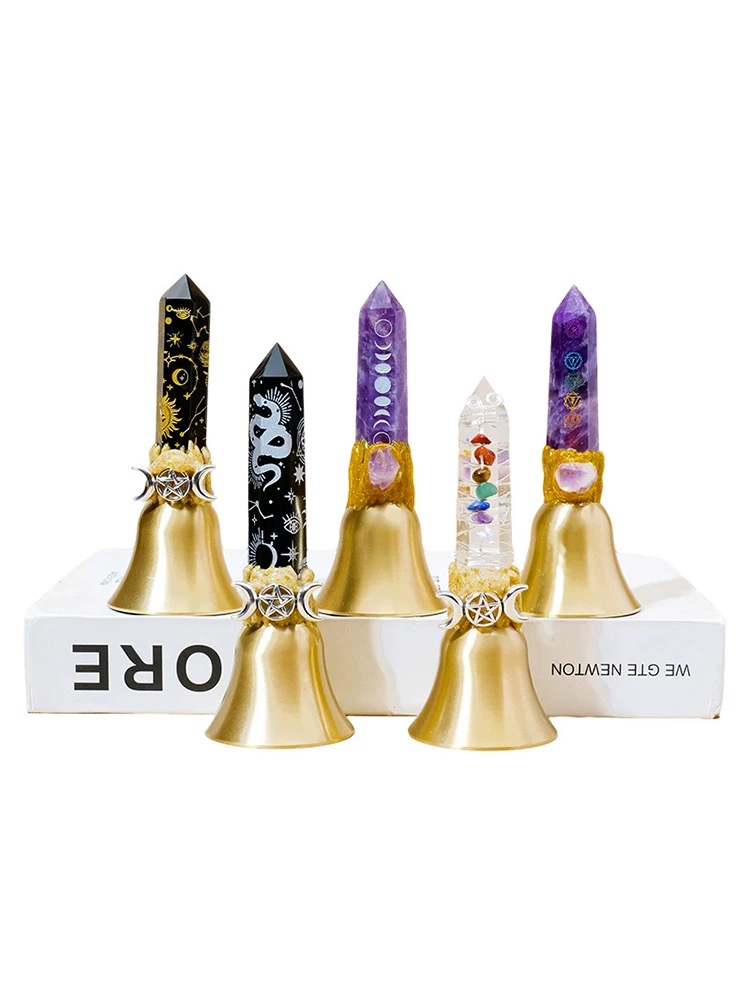 Natural Crystal Single Point Tower Magic Wishing Bell