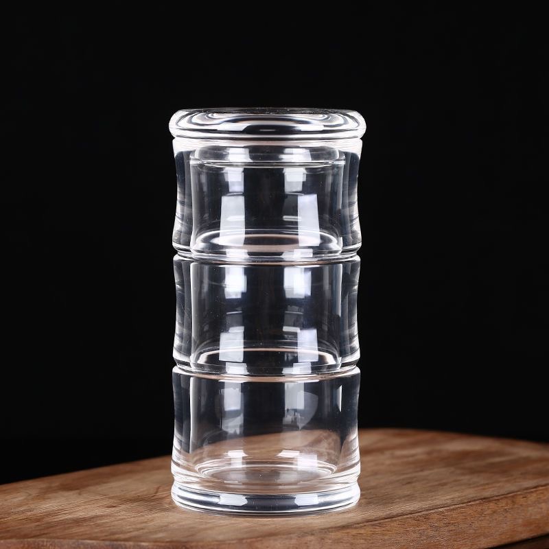 Handcrafted Natural White Crystal Bamboo Cup with Lid