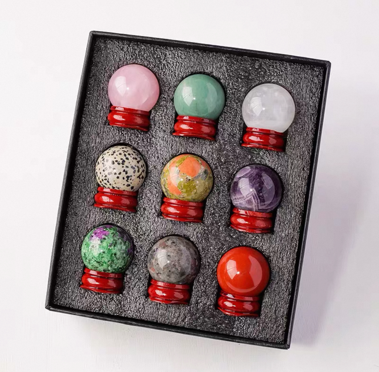 Natural Clear Quartz Crystal Ball with Wooden Stand and Luxury Gift Box - Perfect for Meditation, Divination & Home Decor