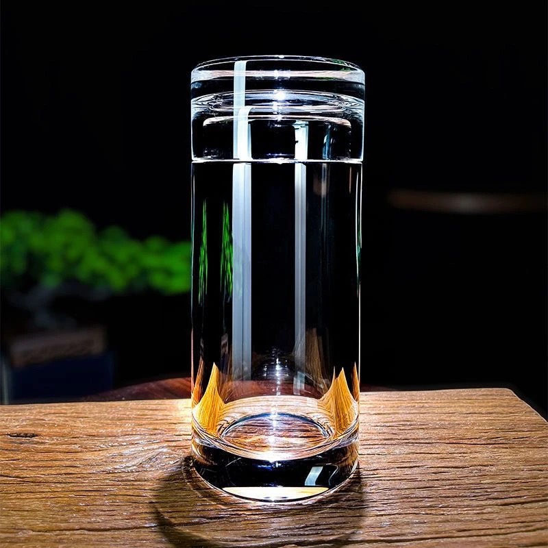 Natural Raw Crystal Tumbler with Lid – Handcrafted Stone Straight Cup