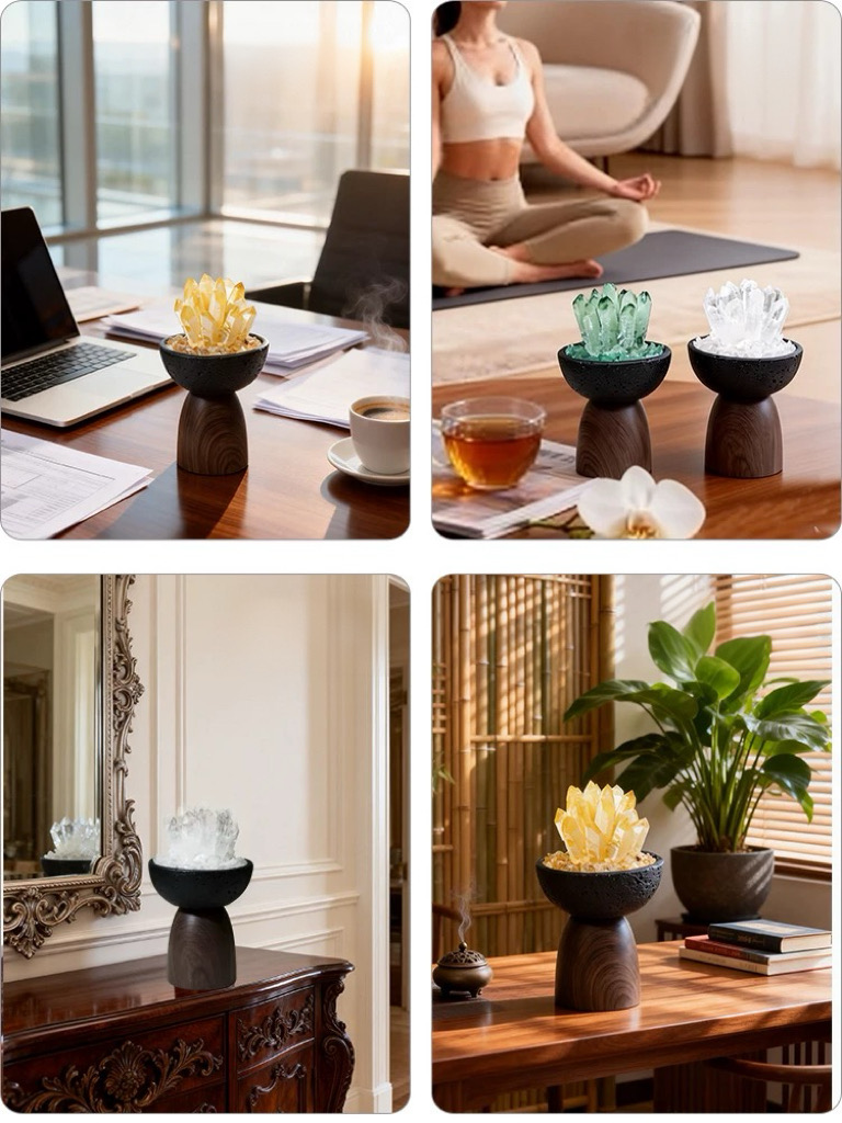 Premium Citrine, Amethyst & Clear Quartz Clusters – Natural Crystal Geodes for Luxury Home & Office Decor, Ideal Spiritual Gift