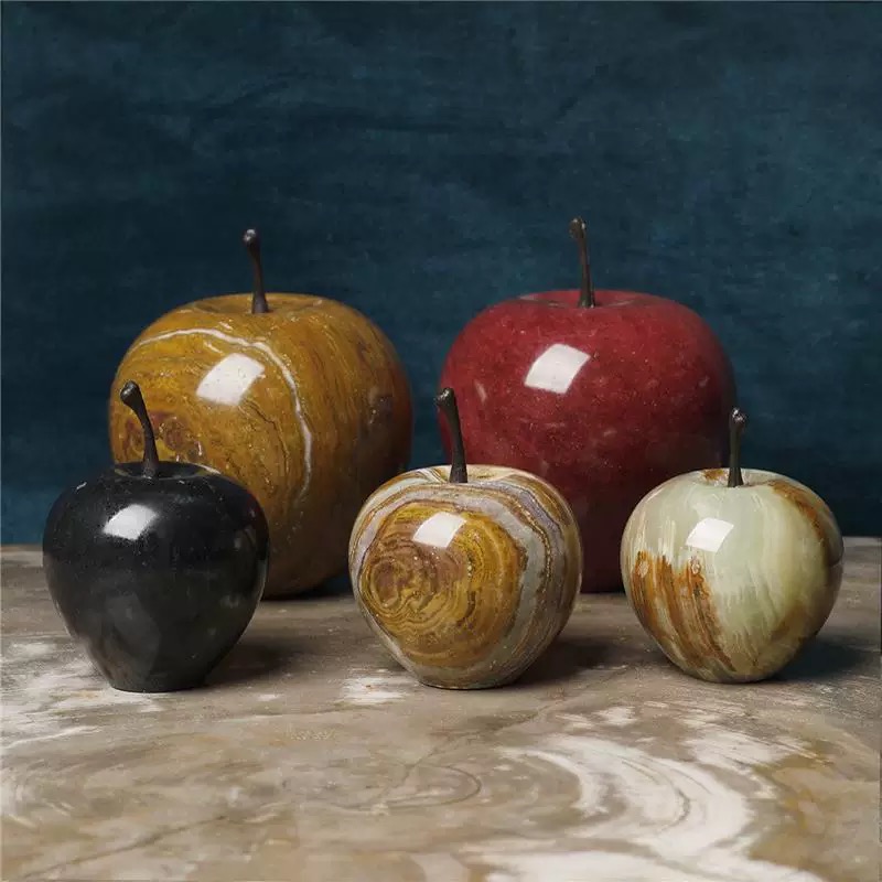 Crystal & Marble apple figurine - home or office decoration