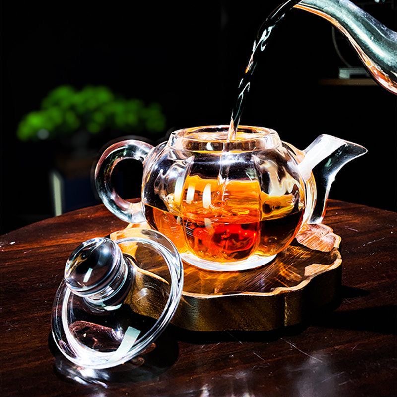 Pure crystal raw pumpkin-shaped teapot