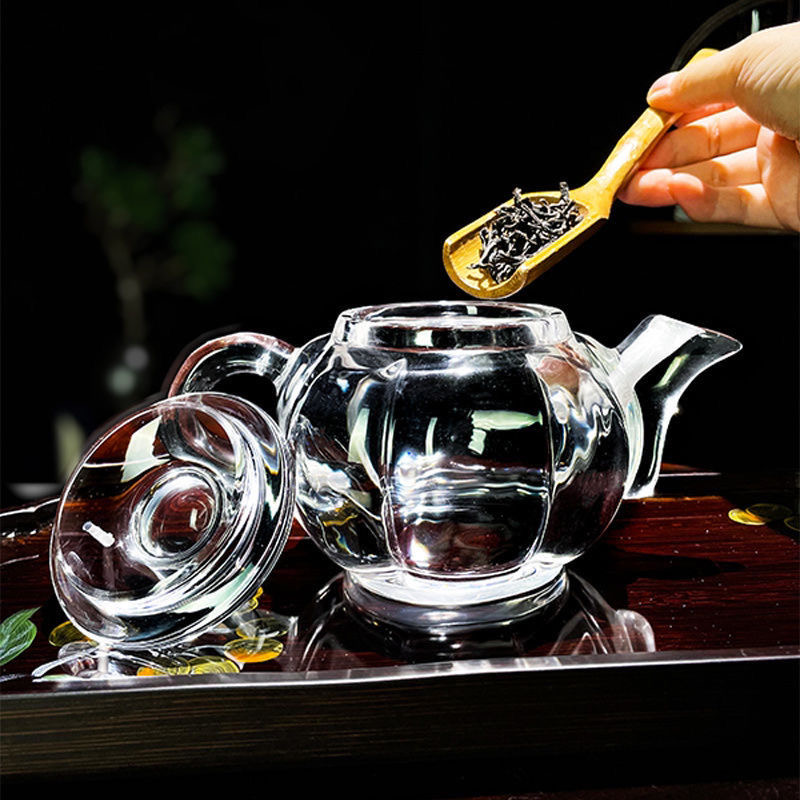 Pure crystal raw pumpkin-shaped teapot