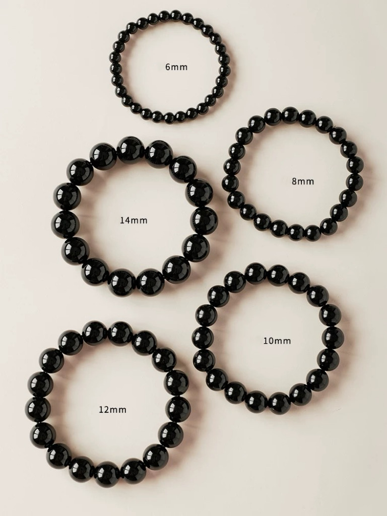 Natural Black Obsidian Bracelet – Elegant Healing Energy Beads