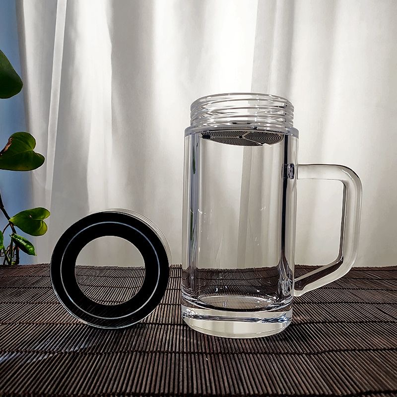 Crystaltells Handmade Natural Quartz Crystal Glass 400ml, Sealed, with Handle, Gift Package