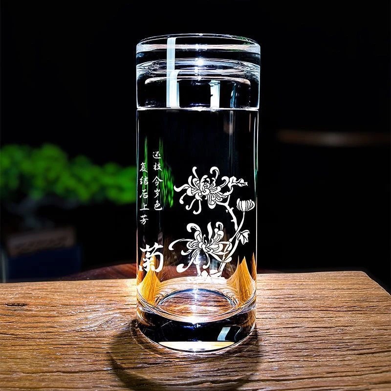 Natural Crystal Angel Sculpture – Hand-Carved Gemstone Figurine （Chrysanthemum engraving)