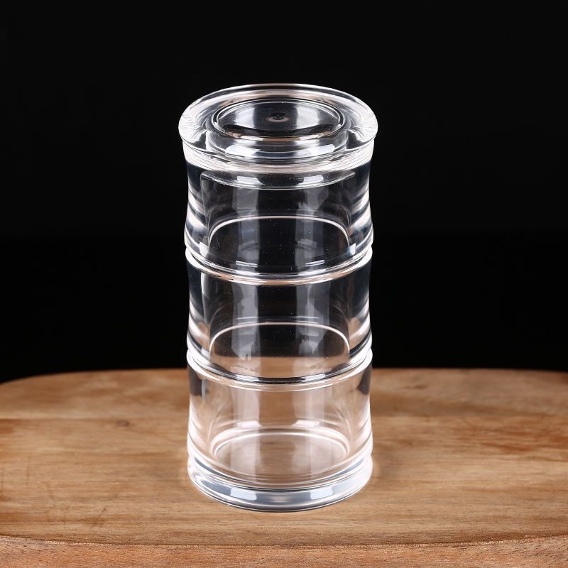 Handcrafted Natural White Crystal Bamboo Cup with Lid