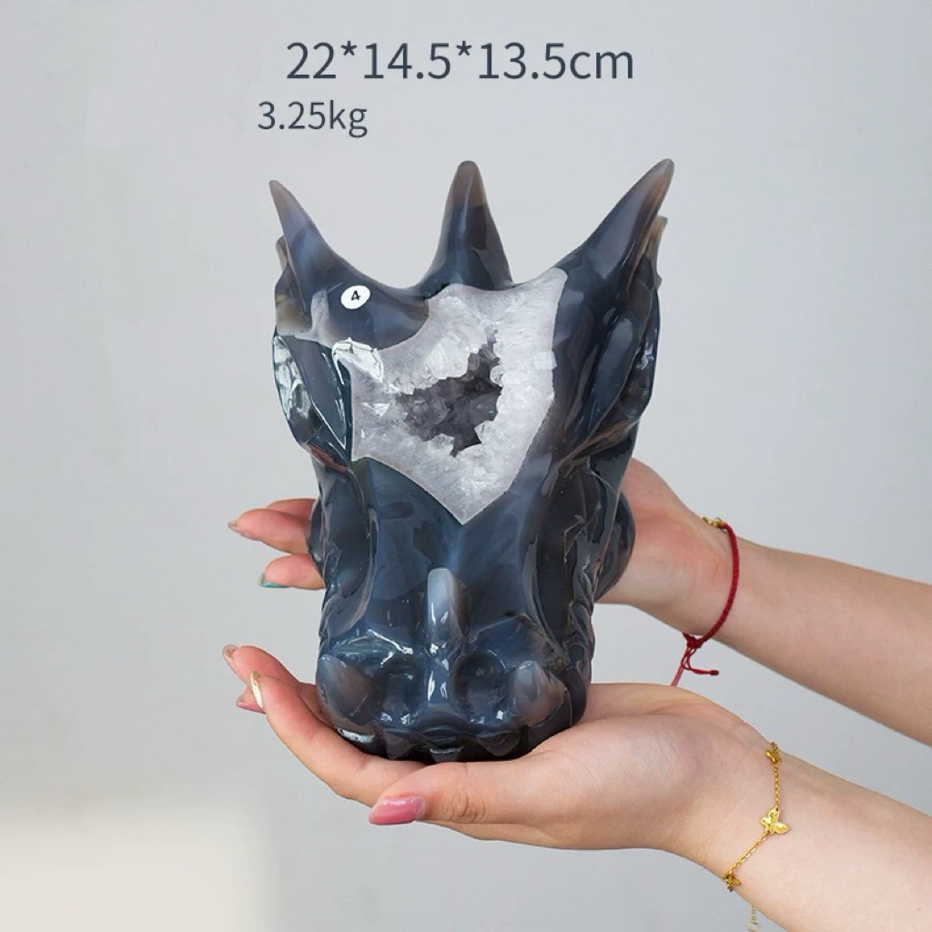 Hand-Carved Dragon Head – Each sculpture is uniquely crafted by skilled artisans.