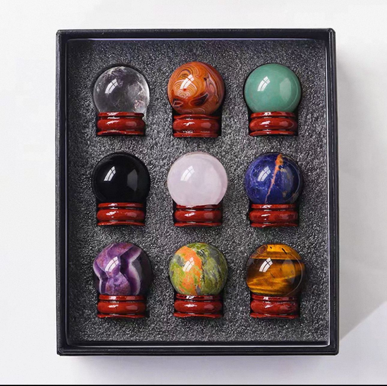 Natural Clear Quartz Crystal Ball with Wooden Stand and Luxury Gift Box - Perfect for Meditation, Divination & Home Decor