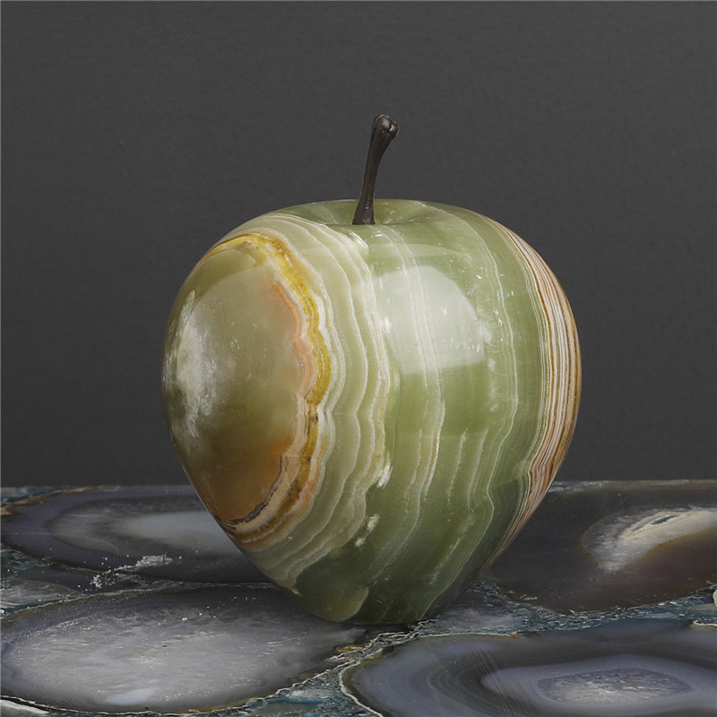 Crystal & Marble apple figurine - home or office decoration