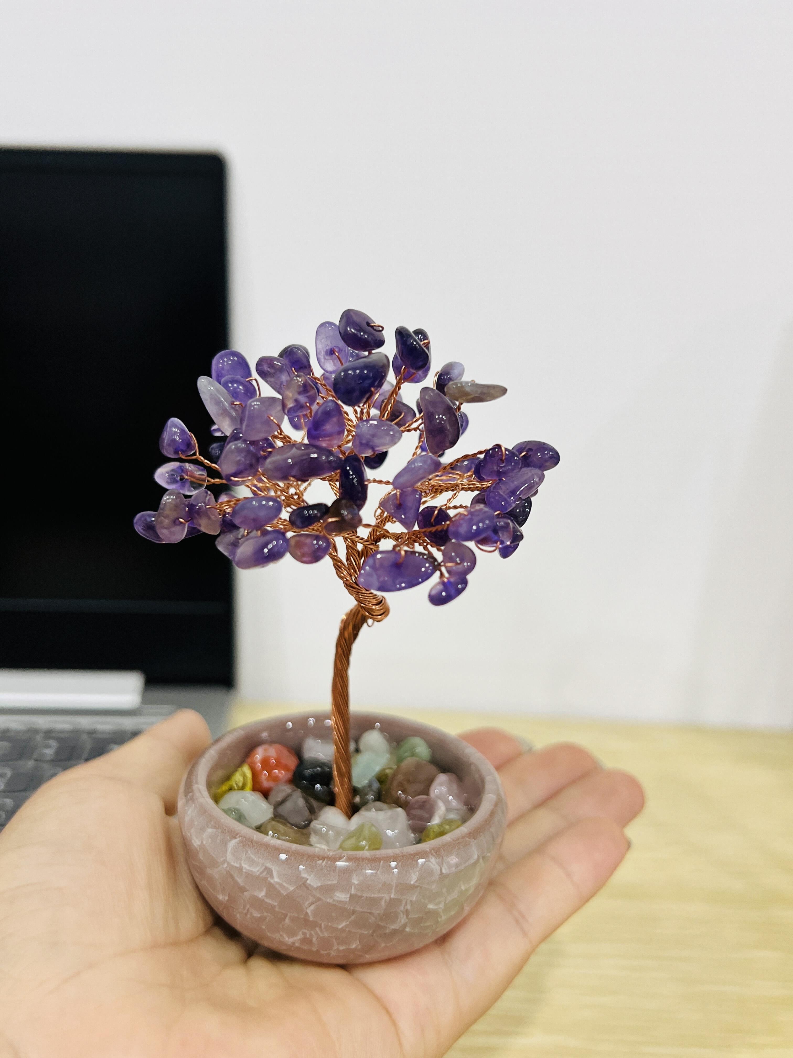 Natural Crystal Tree Sculpture for Desktop Decoration