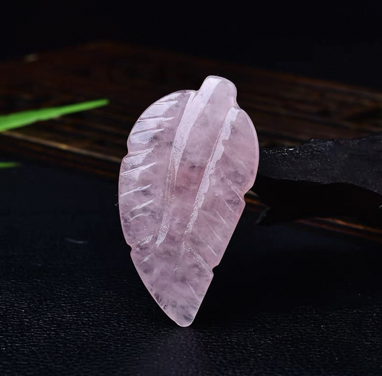 Natural Crystal Feather Carved Ornament Pendant