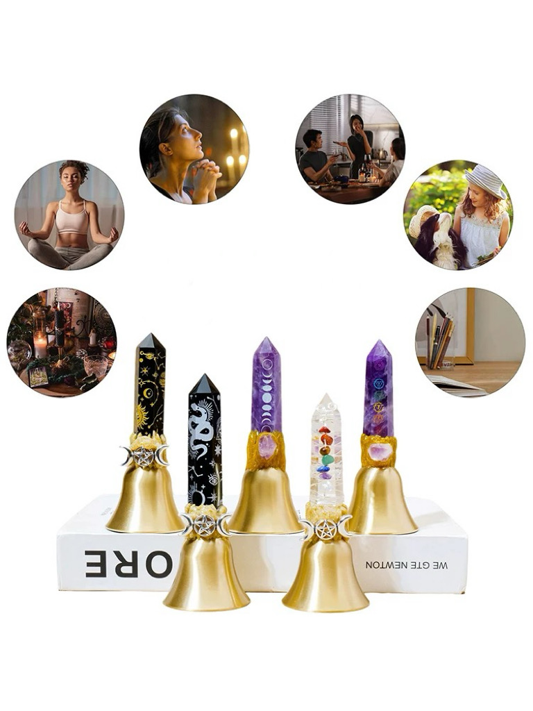 Natural Crystal Single Point Tower Magic Wishing Bell