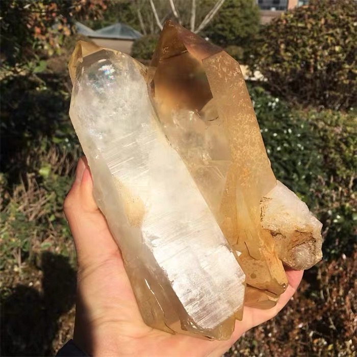 天然ヒマラヤ水晶 ダブルポイント Himalayan Quartz Double Natural Himalayan Clear Quartz Double Terminated Twin Crystal
