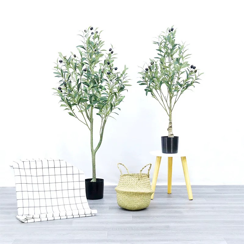 Large Artificial Olive Tree in Pot – Faux Potted Plant for Indoor Home Decor