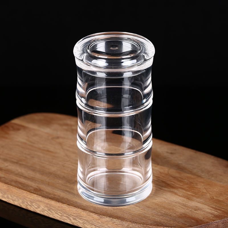Handcrafted Natural White Crystal Bamboo Cup with Lid