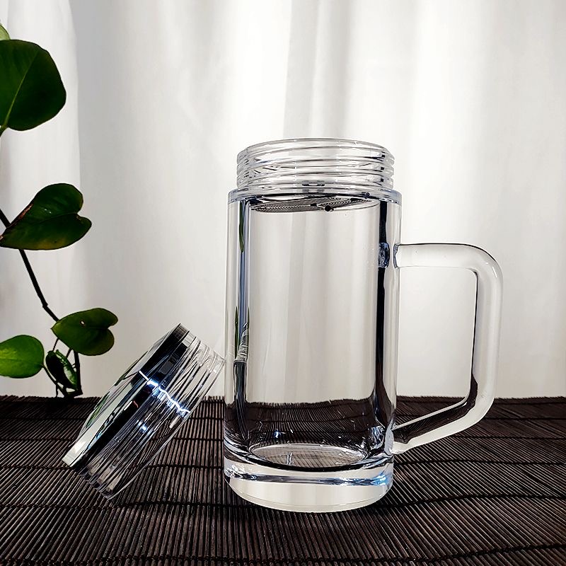 Crystaltells Handmade Natural Quartz Crystal Glass 400ml, Sealed, with Handle, Gift Package