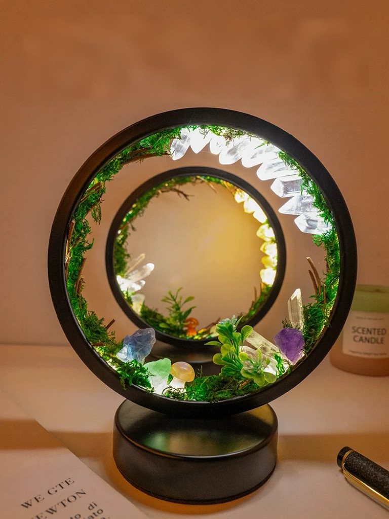 Natural Crystal Raw Stone Forest Night Light – Home Decor & Birthday Gift