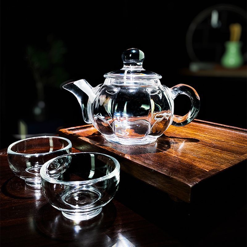 Pure crystal raw pumpkin-shaped teapot