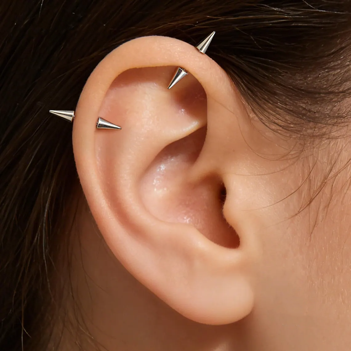 Spike Vertical Stud Earrings — Sharp Lines, Quiet Attitude