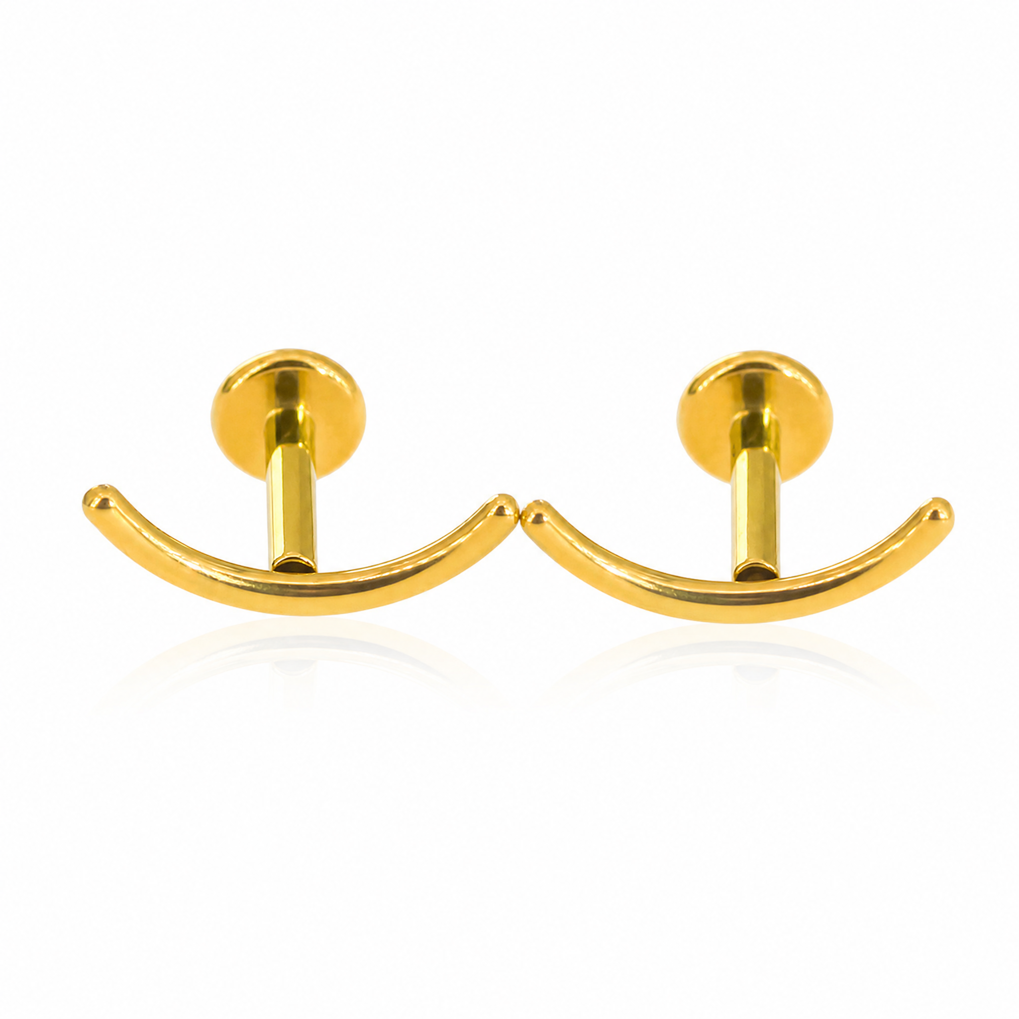 Curved Bar Stud Earrings — A Clean Line of Everyday Shine