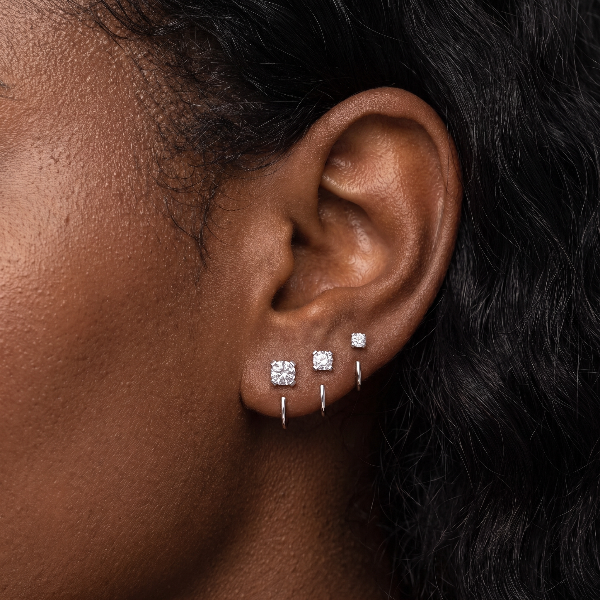 Stackable Half Hoop Earring Set — Sparkle Made Easy