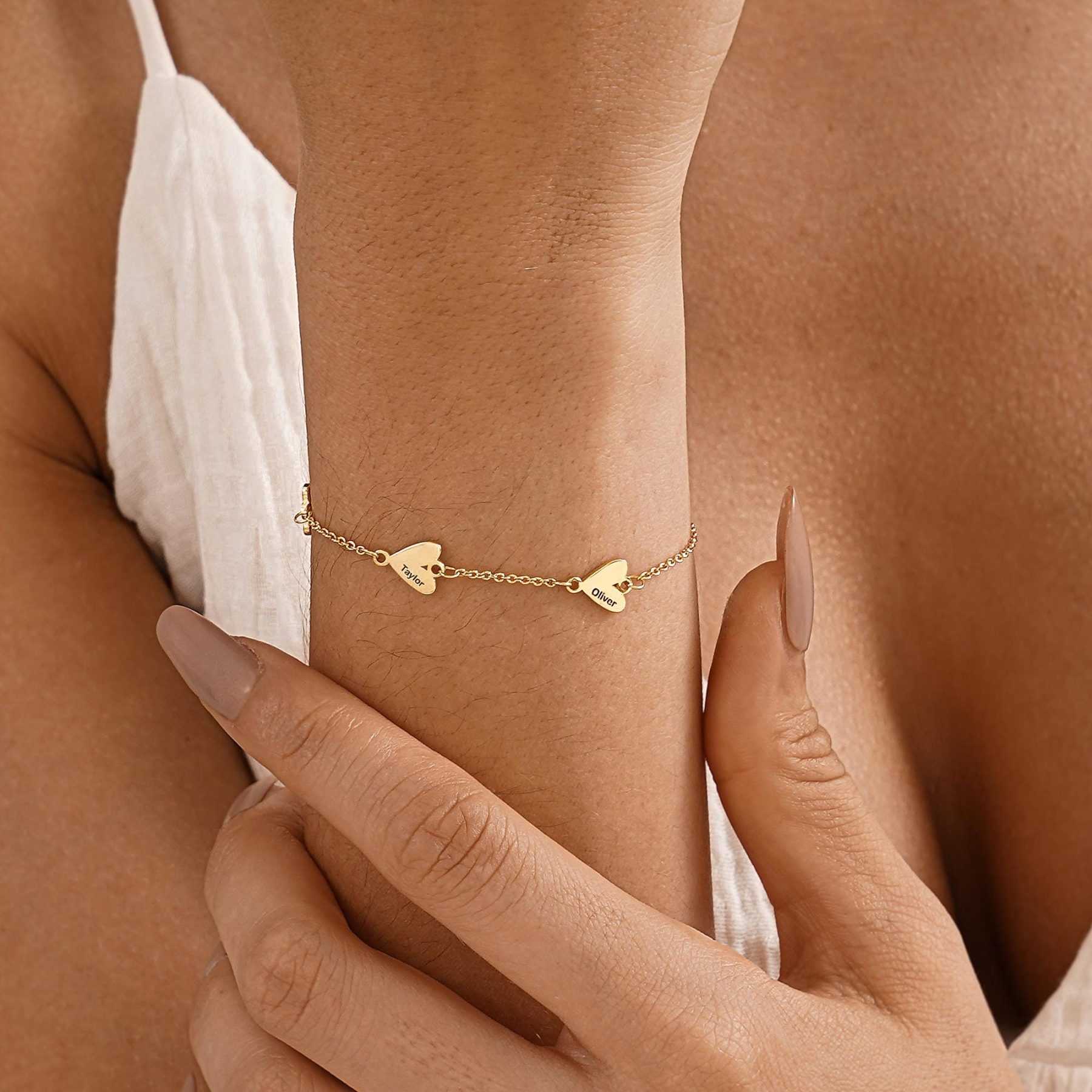 Personalized Heart Name Bracelet