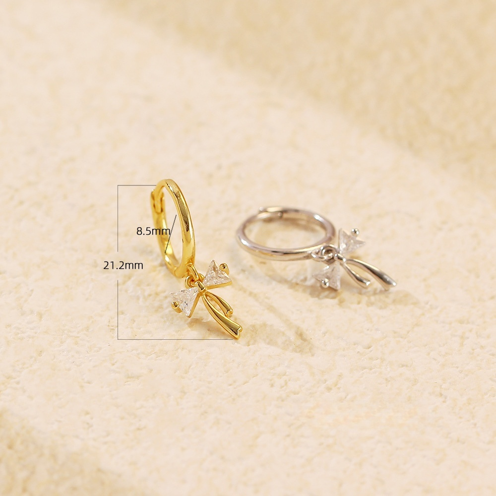 Ribbon Bow Huggie Earrings (A Set Of 2)