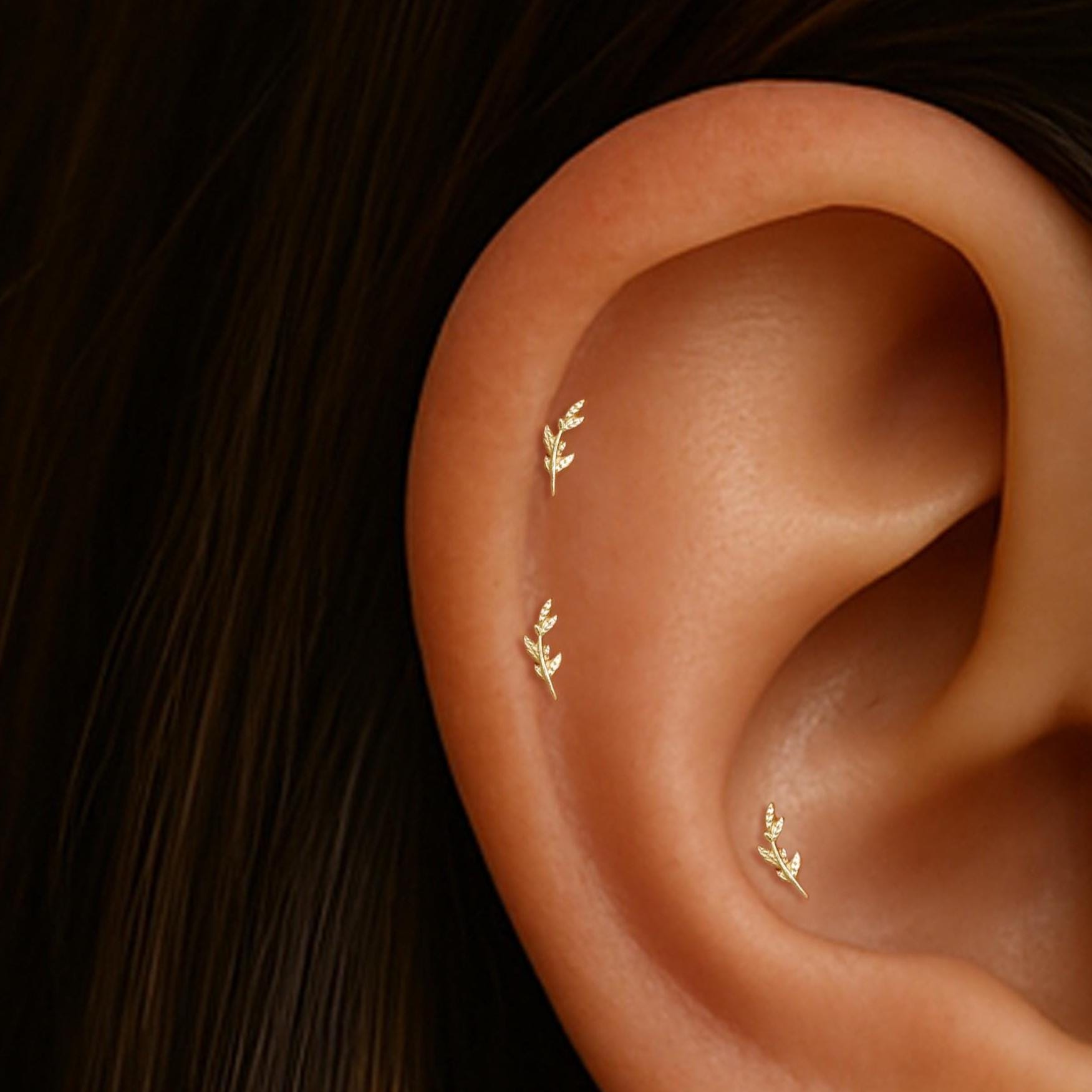 Sterling Silver Leaf-Shaped Earring (1 PC)