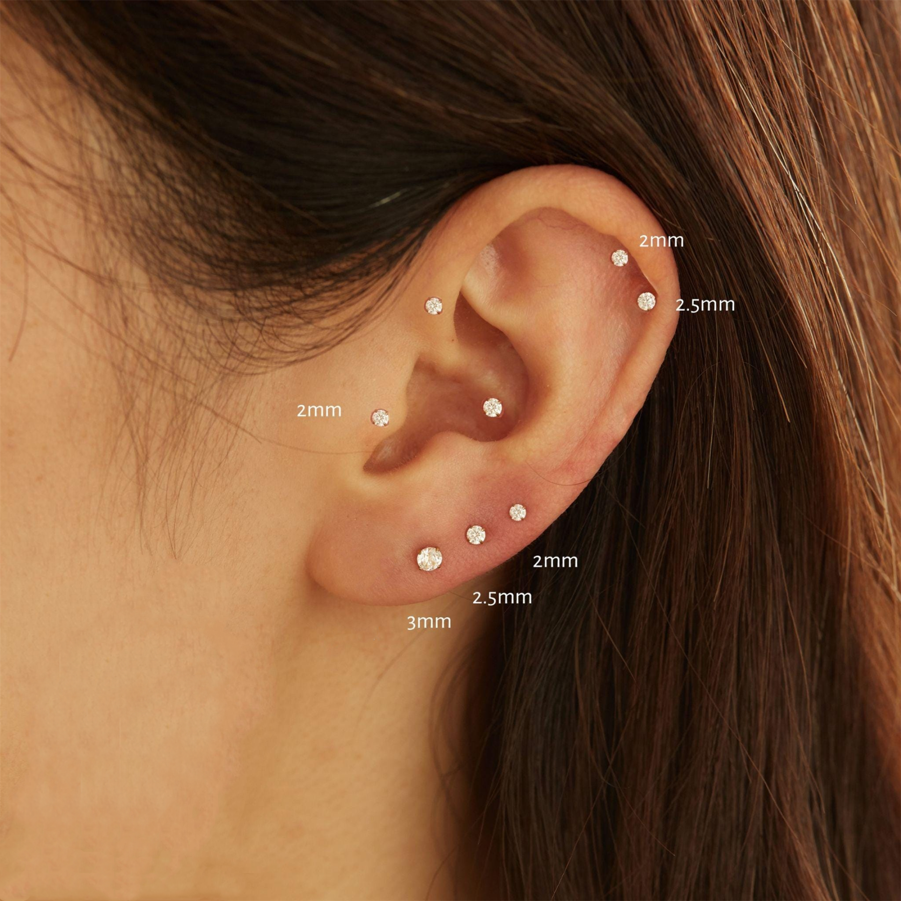 Threadless Push Pin Flat Back Stud Earring (2 PCS)