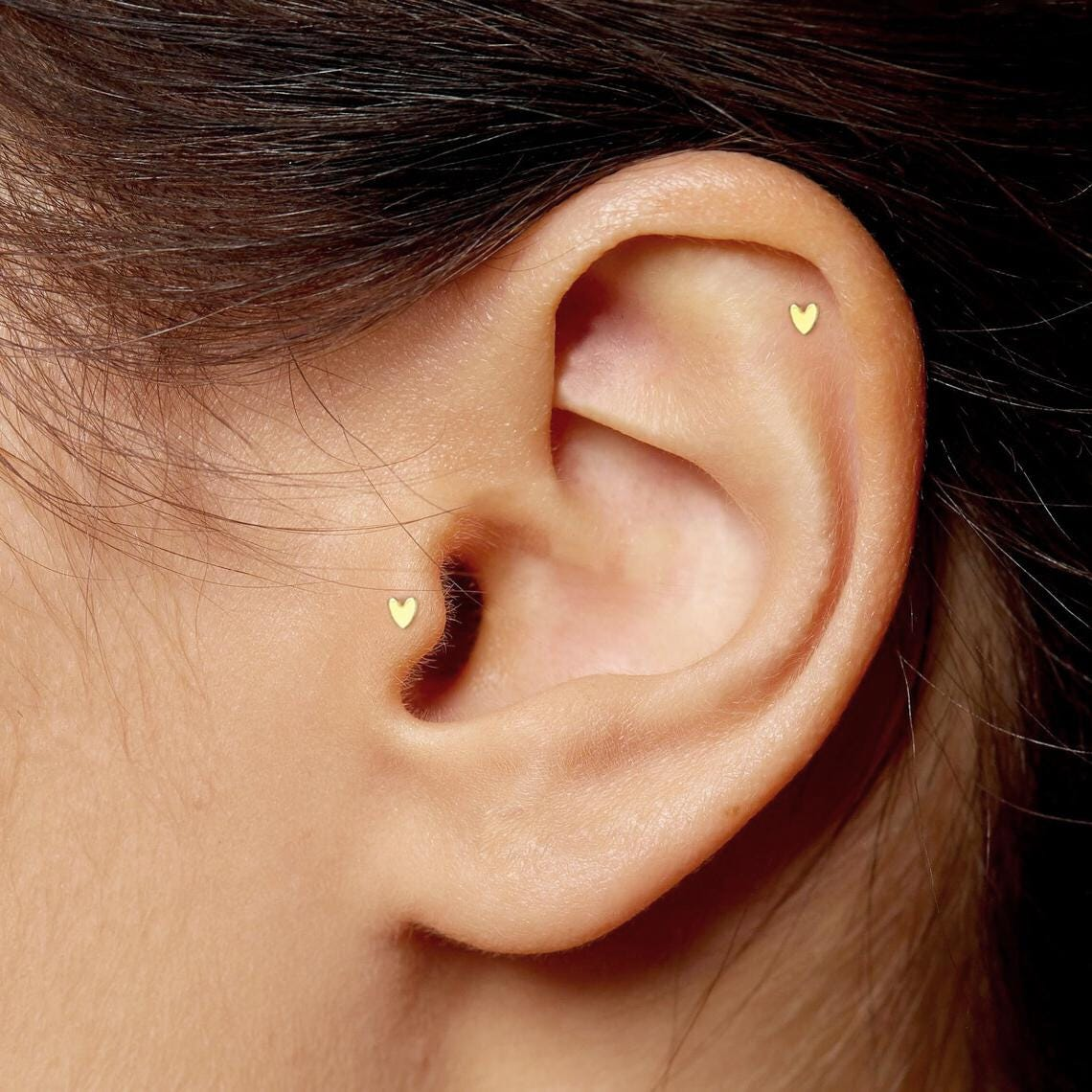 Sterling Silver Heart Flat Back Earring (1 PC)