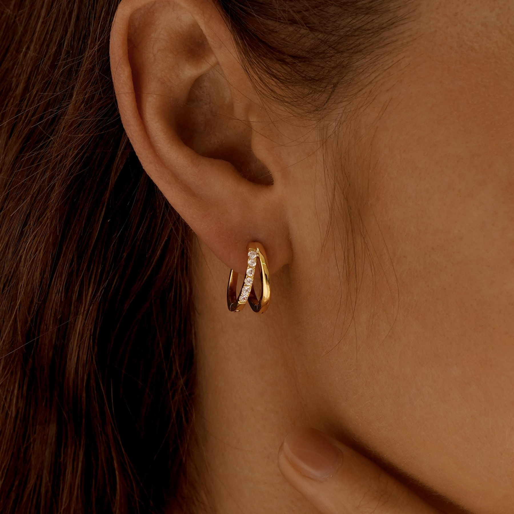 Double Hoop Huggie Earrings(2 PCS)