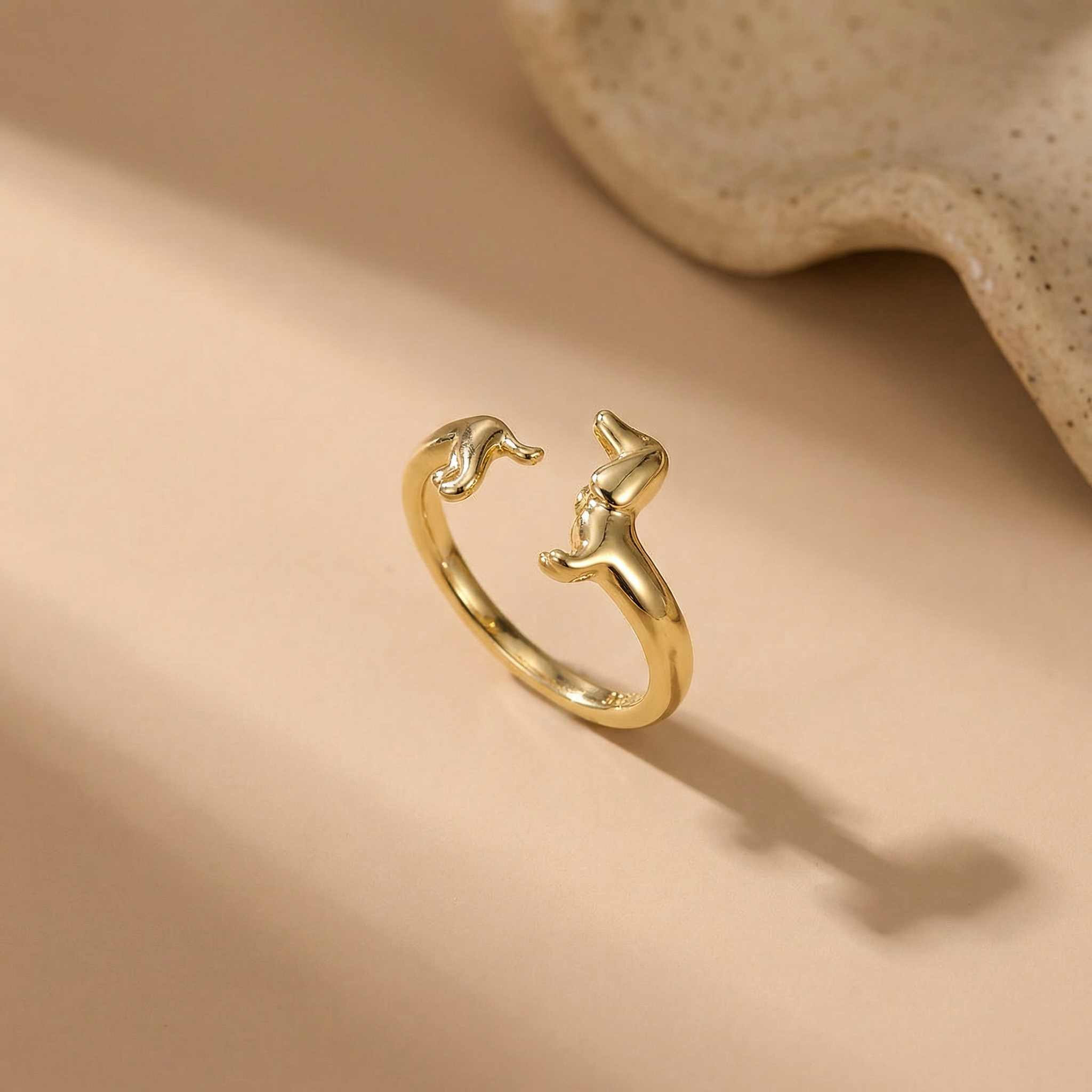 Sterling Silver Dainty Dachshund Ring